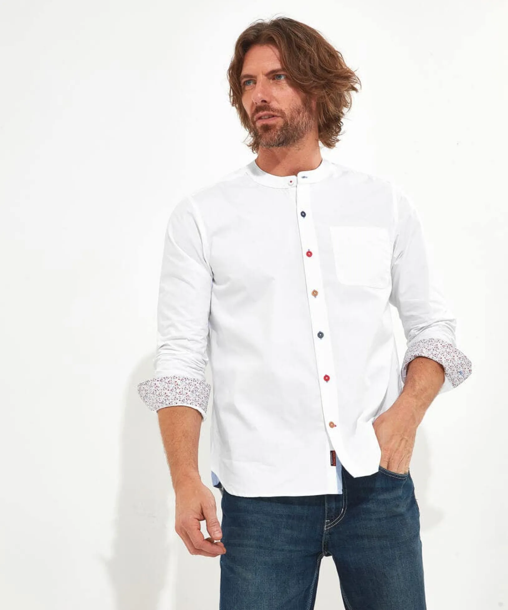 easy_going_grandad_shirt_4.webp Work Shirts | Shirts | Top Picks | Men,s Joe Browns Easy Going Grandad Shirt White