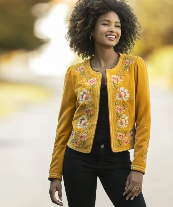 Coats & Jackets | Shop Blazers | Sale Coats & Jacket | Women's | Women's | Women's Joe Browns Elegantly Embroidered Boutique Jacket Yellow