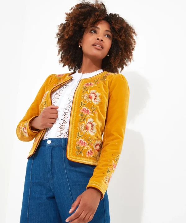 Coats & Jackets | Shop Blazers | Sale Coats & Jacket | Women's | Women's | Women's Joe Browns Elegantly Embroidered Boutique Jacket Yellow