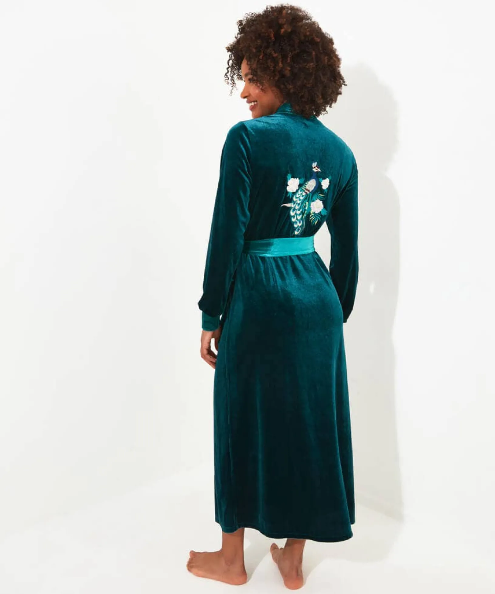 embroidered_dressing_gown_4.webp Shop Women's Collection | Pyjamas & Loungewear | Gifts | Sale Pyjamas & Loungewear | Top Picks | Women's | Women's | Women's Joe Browns Embroidered Dressing Gown Teal