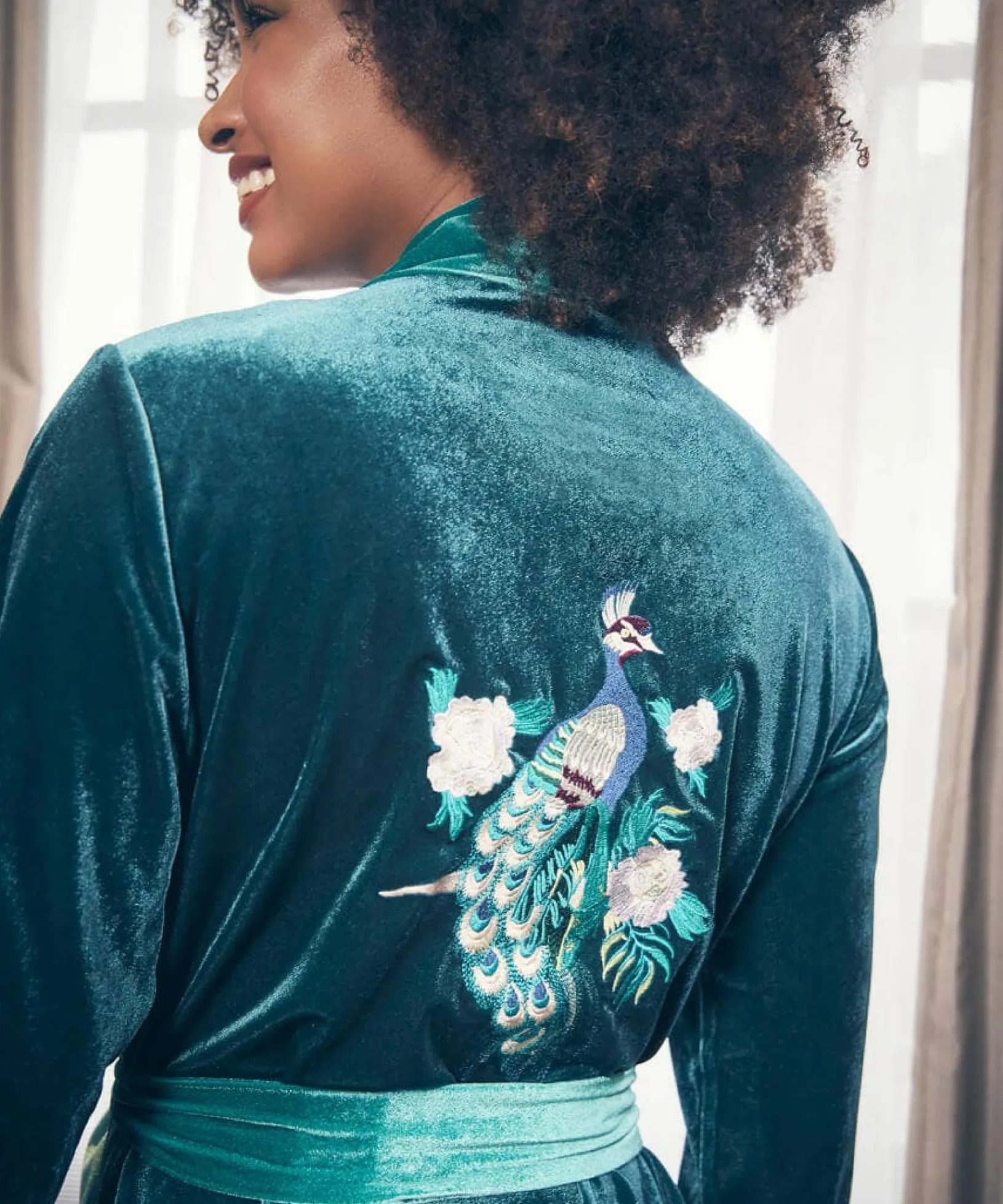 embroidered_dressing_gown_7.webp Shop Women's Collection | Pyjamas & Loungewear | Gifts | Sale Pyjamas & Loungewear | Top Picks | Women's | Women's | Women's Joe Browns Embroidered Dressing Gown Teal