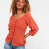 Sale Tops, Tunics & Blouses | Women's Joe Browns Embroidered Elegance Top Orange / White