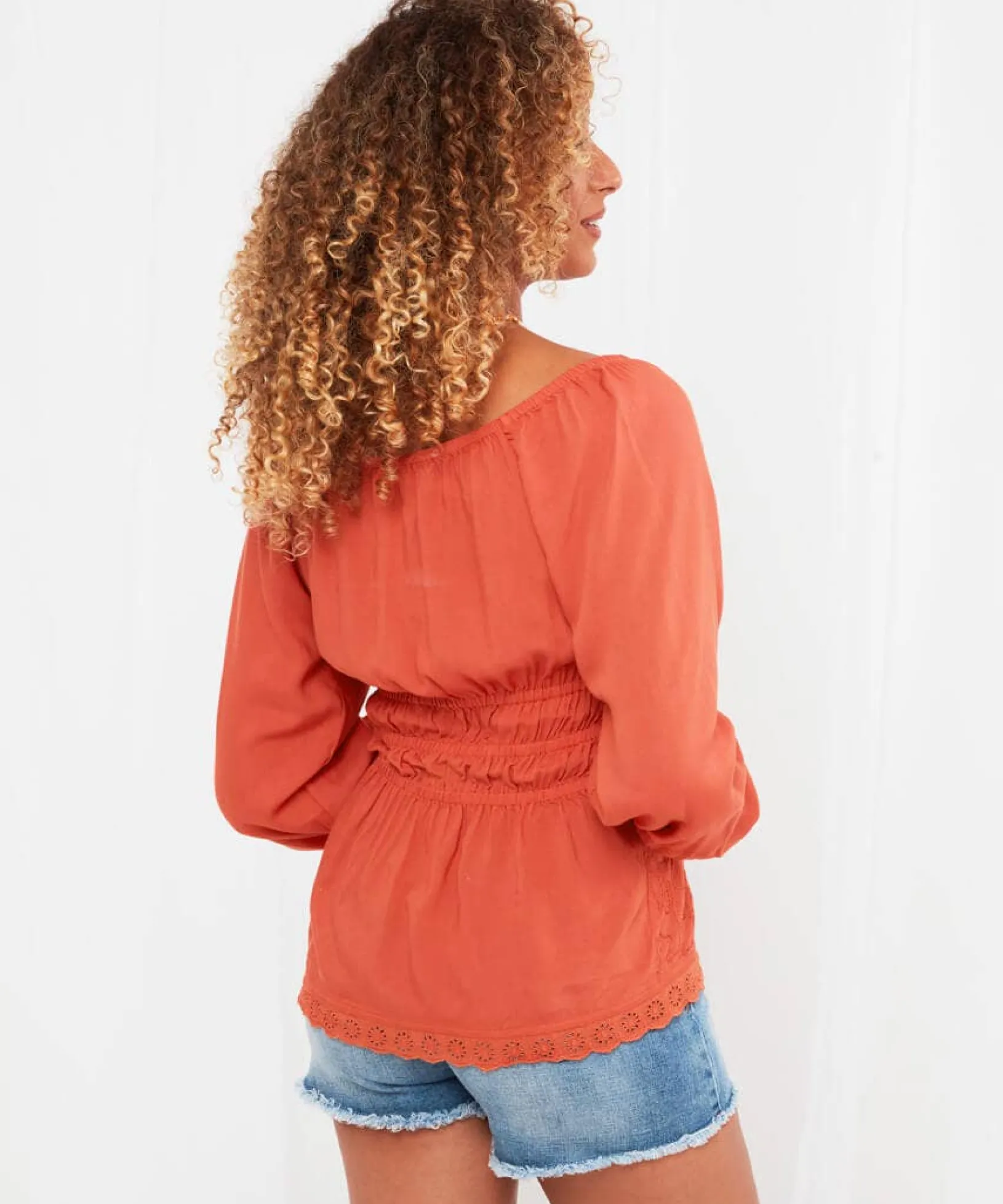 embroidered_elegance_top_3.webp Sale Tops, Tunics & Blouses | Women's Joe Browns Embroidered Elegance Top Orange / White