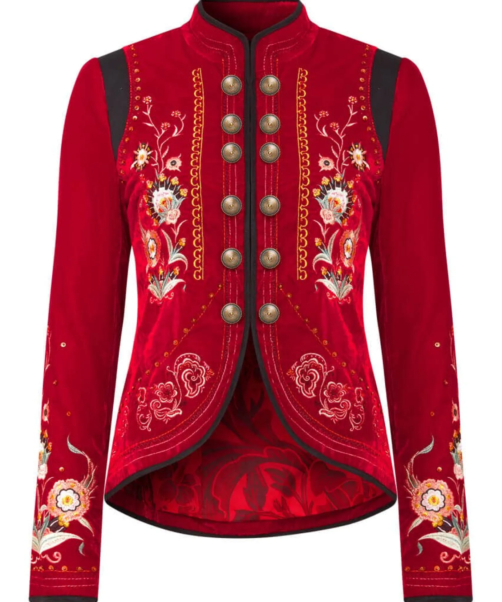 enchanting_embroidered_ja_1.webp Shop Blazers | Sale Coats & Jacket | Women's | Women's Joe Browns Enchanting Embroide Jacket Red