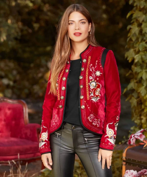Shop Blazers | Sale Coats & Jacket | Women's | Women's Joe Browns Enchanting Embroide Jacket Red