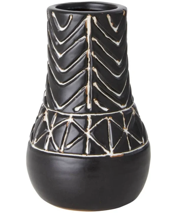 Living Room | Bedroom | Endless Sunsets | Nature Décor | Home Accessories | Home | Home | Home | Home | Home Joe Browns Endless Mono Coloured Etched Pattern Vase Black