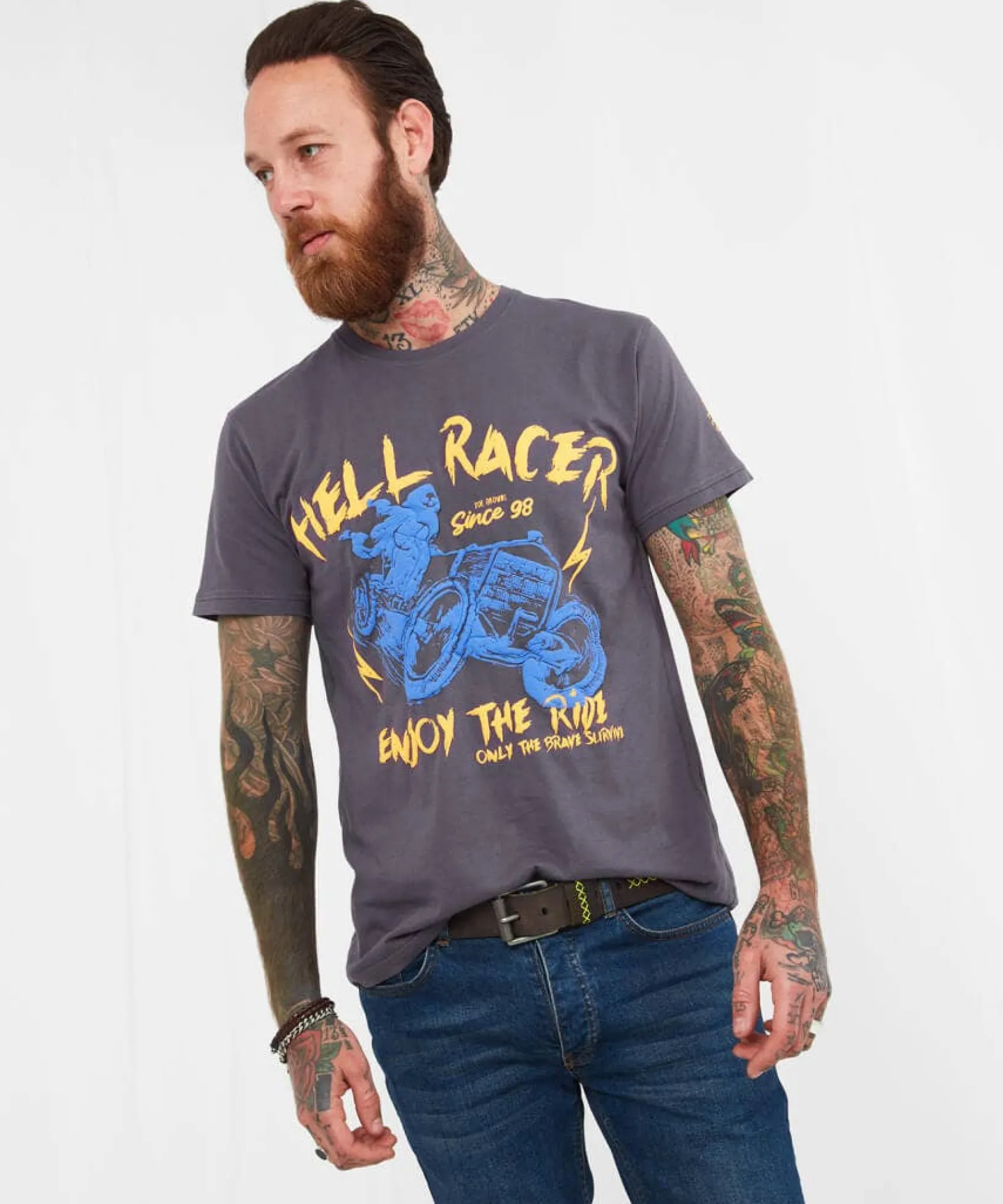 enjoy_the_ride_tee_0.webp Sale Tops & T-Shirts | Men,s Joe Browns Enjoy the Ride Tee Grey