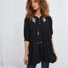 Sale Tops, Tunics & Blouses | Women's Joe Browns Erin Embroidered Tunic Black