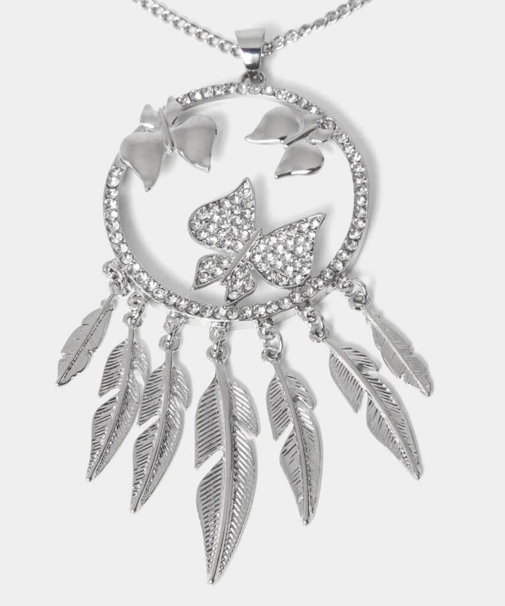 evening_charms_feather_ne_2.webp Gifts | Accessories & Jewellery | Sale Accessories & Jewellery | Women's | Women's | Women's Joe Browns Evening Charms Feather Necklace Silver