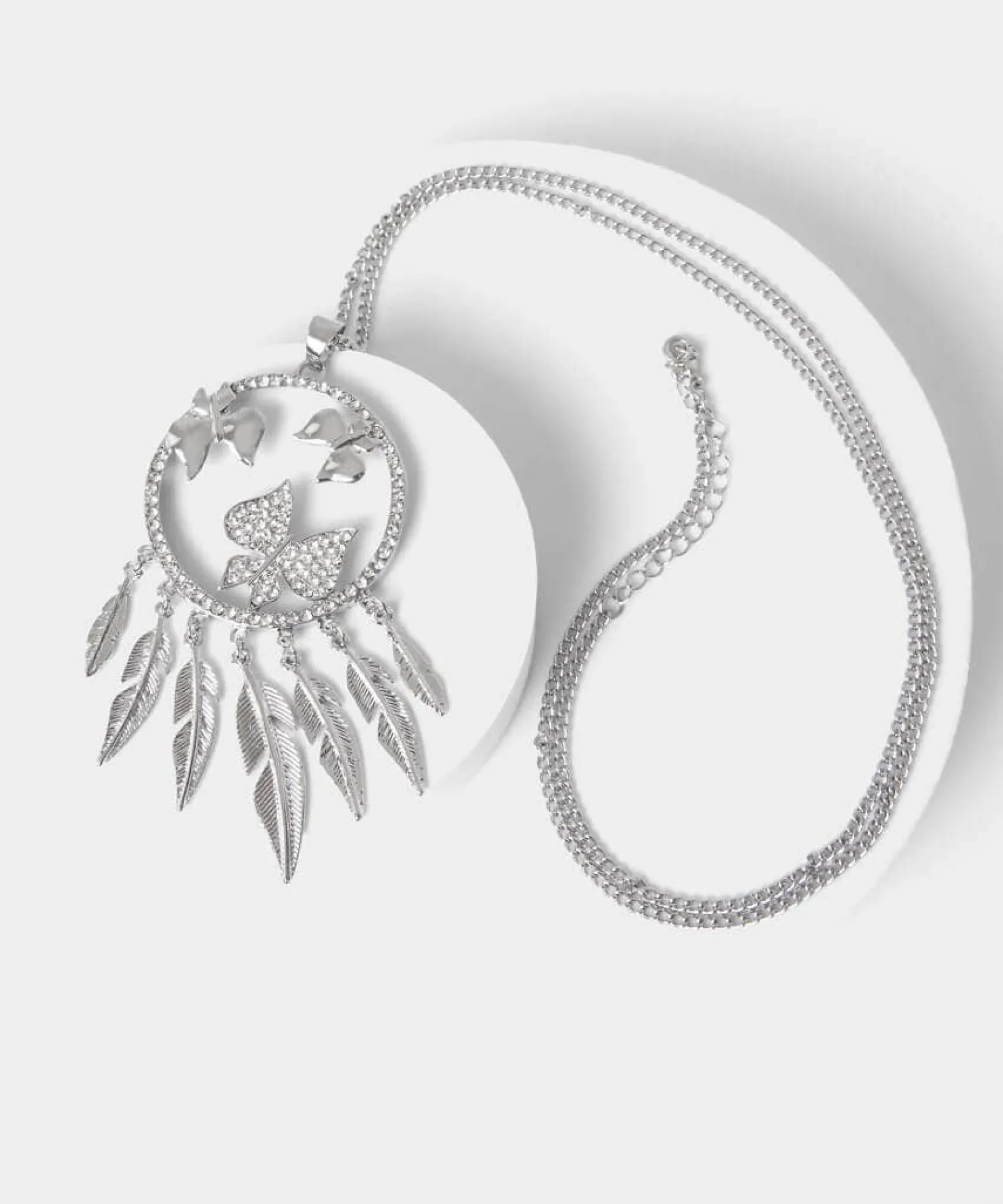 evening_charms_feather_ne_3.webp Gifts | Accessories & Jewellery | Sale Accessories & Jewellery | Women's | Women's | Women's Joe Browns Evening Charms Feather Necklace Silver