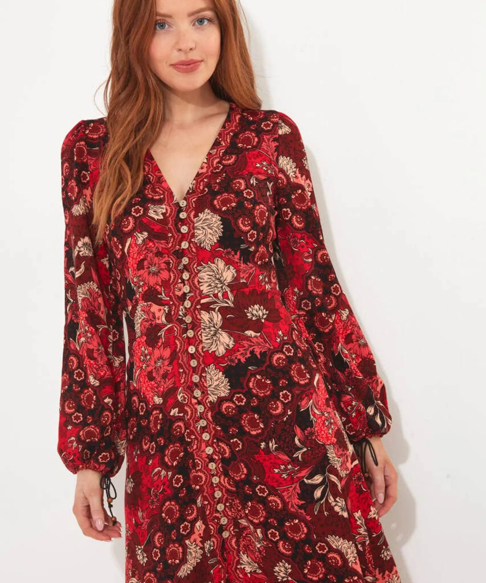 evie_boho_dress_5.webp Shop Women's Collection | Boho Dresses | Party Dresses | Occasion Outfits | Petite | Dresses | Top Picks | Top Picks | Top Picks | Top Picks | Women's | Women's Joe Browns Evie Boho Dress Red / Multi