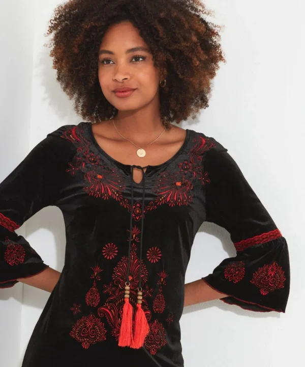 Shop Women's Collection | Velvet & Devor茅 Dresses | Boho Dresses | Party Dresses | Occasion Outfits | Tops, Tunics & Blouses | Dresses | Sale Tops, Tunics & Blouses | Top Picks | Top Picks | Top Picks | Top Picks | Top Picks | Women's | Women's | Women's Joe Browns Evie Embroidered Tunic Black
