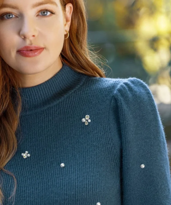 Shop Women's Collection | Occasion Outfits | Cardigans & Coatigans | Sale Knitwear & Jumpers | Top Picks | Top Picks | Top Picks | Women's Joe Browns Exquisite Embellished Jumper Teal
