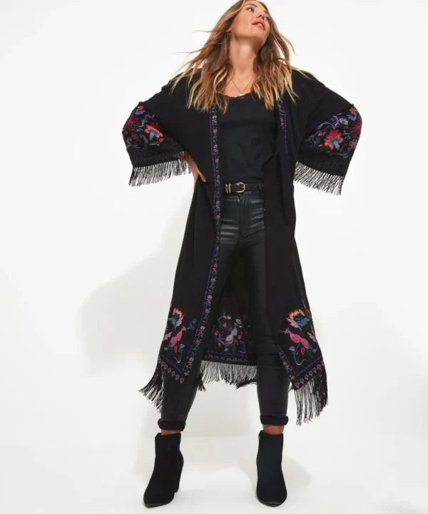 Tops, Tunics & Blouses | Sale Tops, Tunics & Blouses | Women's | Women's Joe Browns Exquisite Embroidered Kimono Black