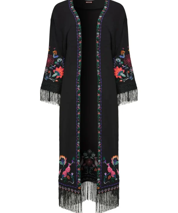 Tops, Tunics & Blouses | Sale Tops, Tunics & Blouses | Women's | Women's Joe Browns Exquisite Embroidered Kimono Black