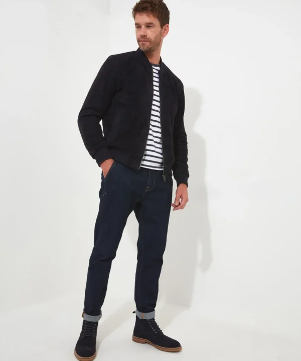 Shop Men's Collection | Leather Jackets | Layering Essentials | Coats & Jackets | Top Picks | Men，s | Men，s | Men，s Joe Browns Exquisite Premium Suede Bomber Navy