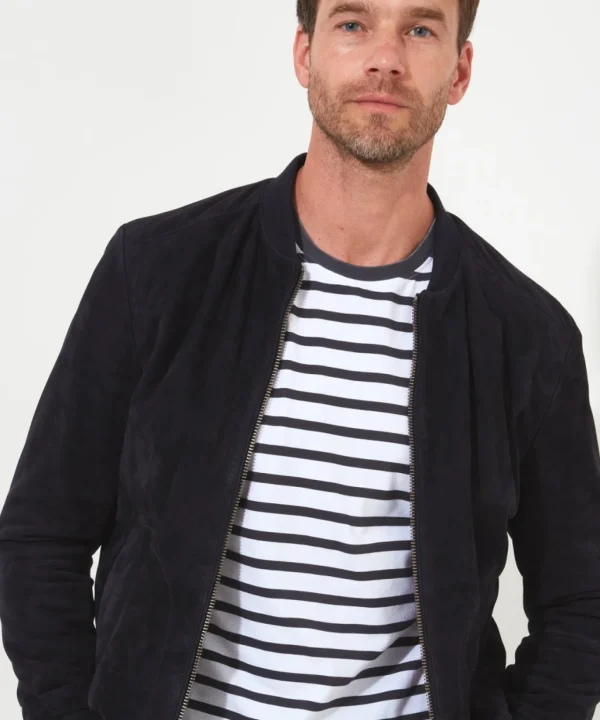 Shop Men's Collection | Leather Jackets | Layering Essentials | Coats & Jackets | Top Picks | Men，s | Men，s | Men，s Joe Browns Exquisite Premium Suede Bomber Navy
