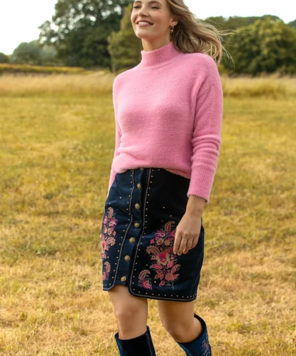 Skirts | Sale Skirts | Women's | Women's Joe Browns Extraordinary Embroidered Skirt Navy