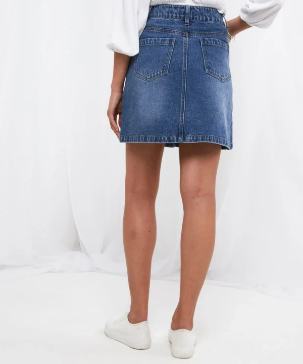 Sale Skirts | Women's Joe Browns Fabulous Flora Denim Skirt Blue