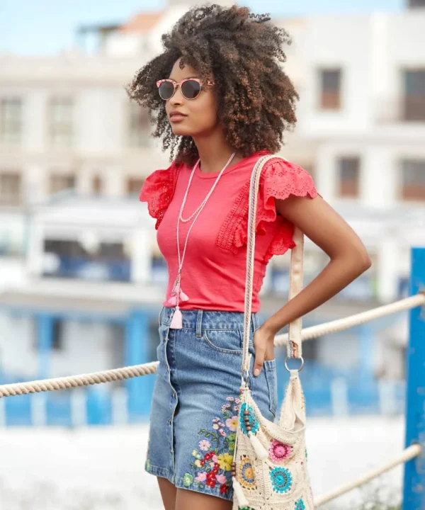 Sale Skirts | Women's Joe Browns Fabulous Flora Denim Skirt Blue