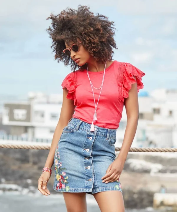 Sale Skirts | Women's Joe Browns Fabulous Flora Denim Skirt Blue