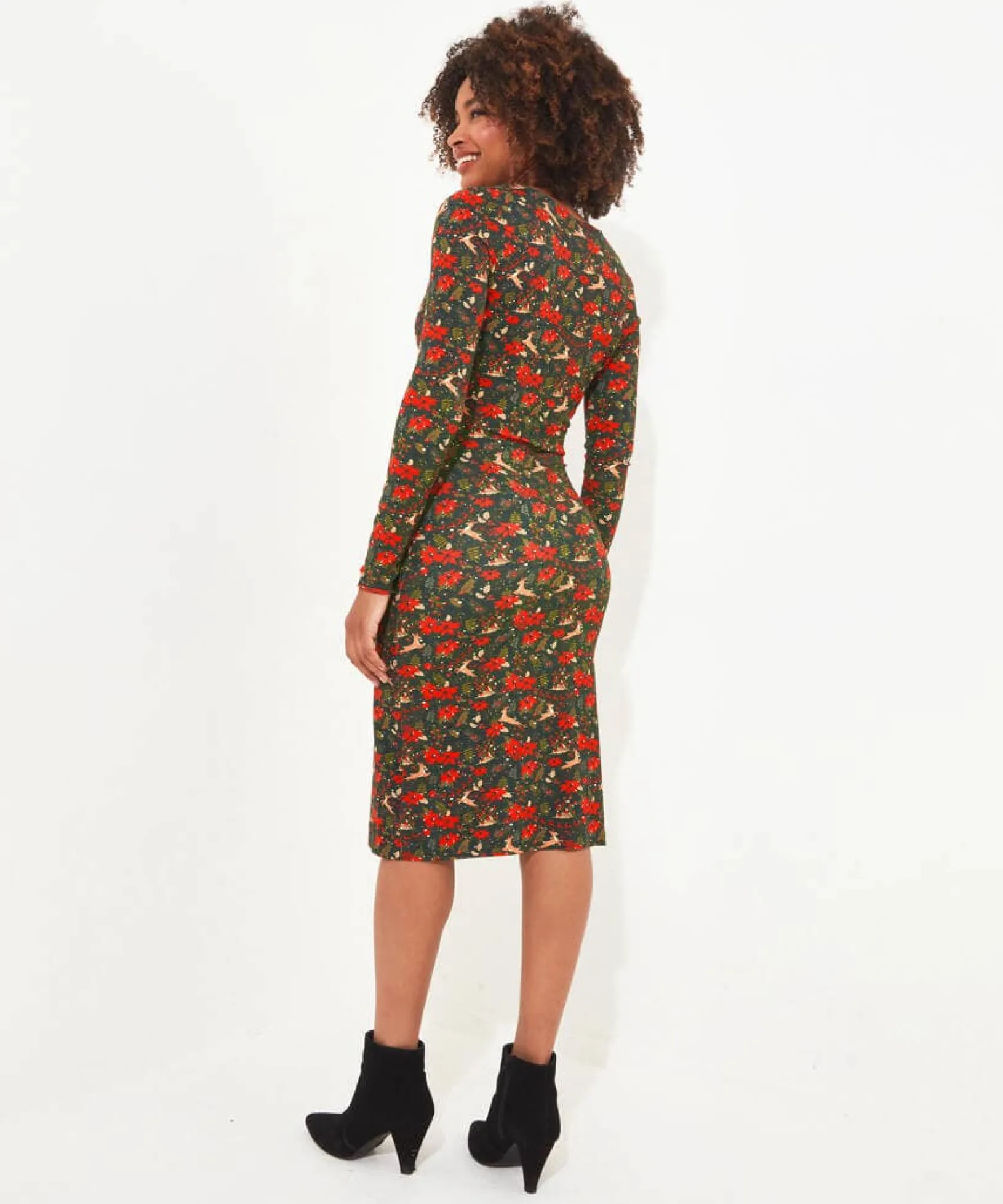 fabulously_festive_wrap_d_3.webp Party Dresses | Occasion Outfits | Dresses | Half Price Christmas Styles | Sale Dresses | Top Picks | Top Picks | Women's | Women's | Women's Joe Browns Fabulously Festive Wrap Dress Green