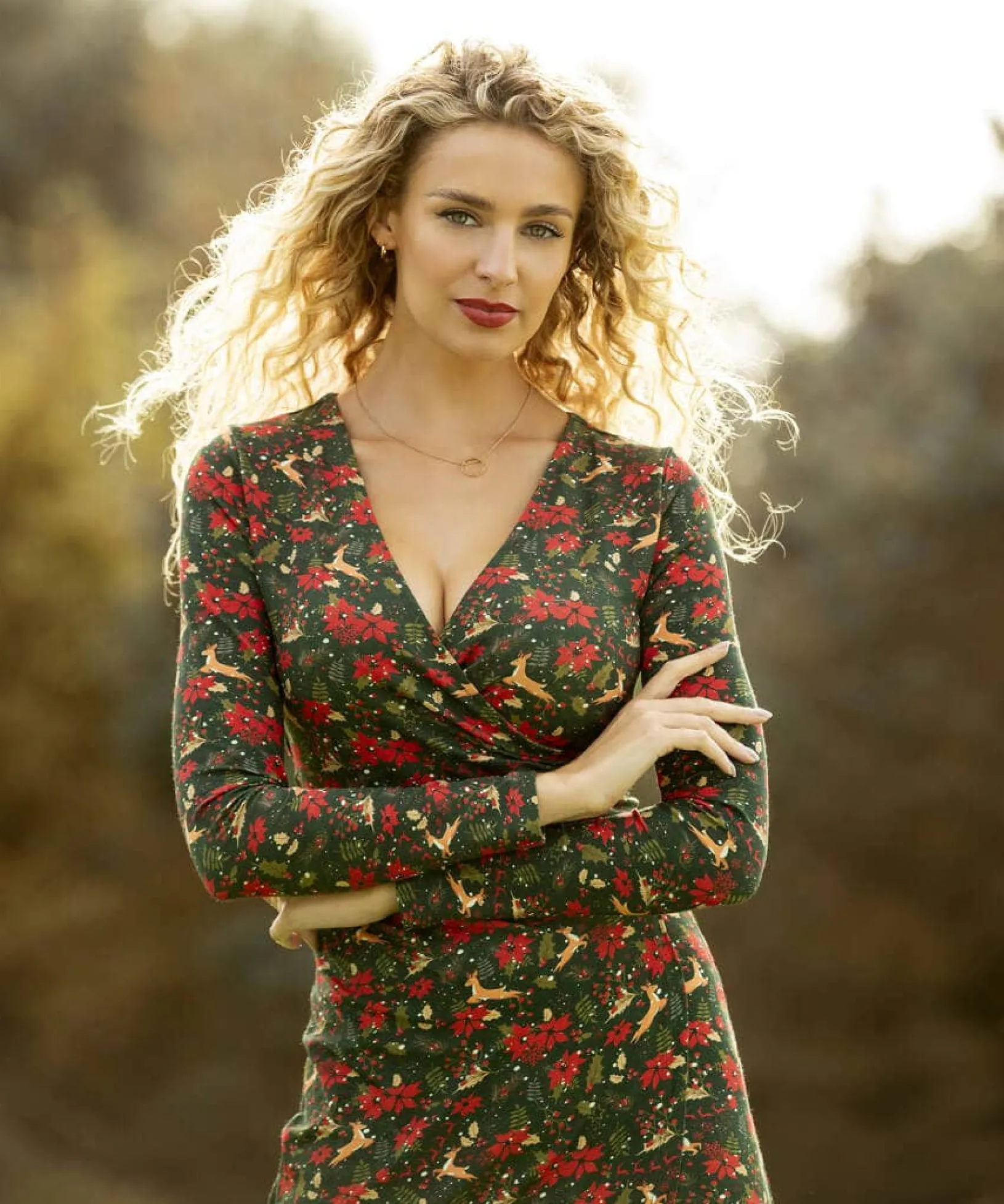 fabulously_festive_wrap_d_6.webp Party Dresses | Occasion Outfits | Dresses | Half Price Christmas Styles | Sale Dresses | Top Picks | Top Picks | Women's | Women's | Women's Joe Browns Fabulously Festive Wrap Dress Green