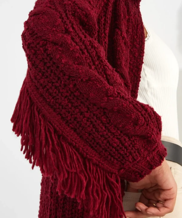 Cardigans & Coatigans | Sale Knitwear & Jumpers | Top Picks | Women's Joe Browns Fabulously Fringed Cardigan Berry
