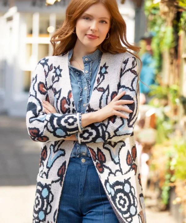 Cardigans & Coatigans | Sale Knitwear & Jumpers | Top Picks | Women's Joe Browns Fancy Floral Cardigan Blue