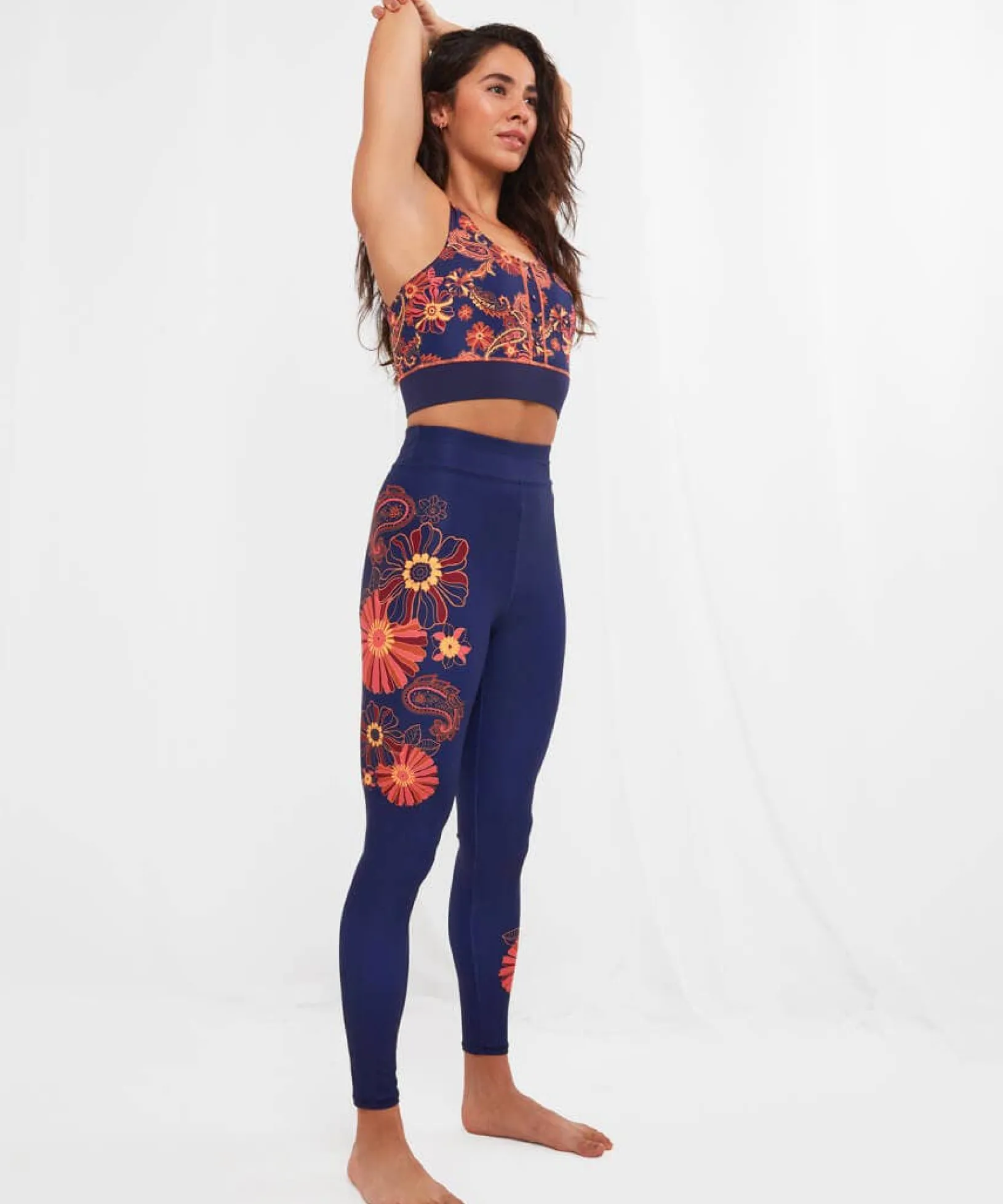 fancy_floral_yoga_top_4.webp Sale Pyjamas & Loungewear | Sale Tops, Tunics & Blouses | Women's | Women's Joe Browns Fancy Floral Yoga Top Blue