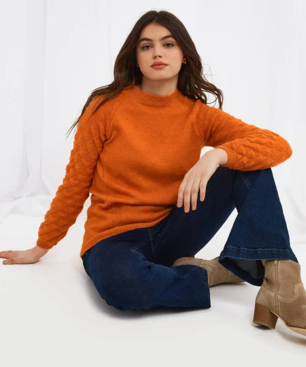 Cardigans & Coatigans | Sale Knitwear & Jumpers | Top Picks | Women's Joe Browns Fancy Sleeve Jumper Orange / Winter White