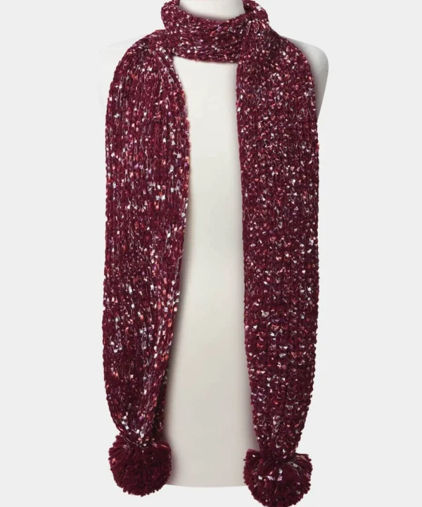 Accessories & Jewellery | Women's Joe Browns Fantasia Tape Yarn Bobble Scarf Wine Multi