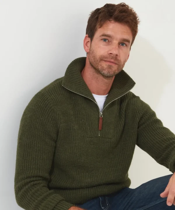 Shop Men's Collection | Hoodies & Sweatshirts | Layering Essentials | Knitwear & Jumpers | Top Picks | Men，s | Men，s | Men，s Joe Browns Fantastic Funnel Olive / Cream