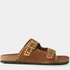 Sale Boots & Shoes | Women's Joe Browns Feeling Free Suede Studded Sandals Tan
