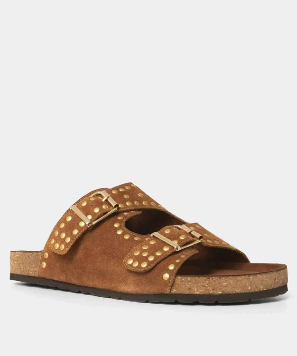 Sale Boots & Shoes | Women's Joe Browns Feeling Free Suede Studded Sandals Tan