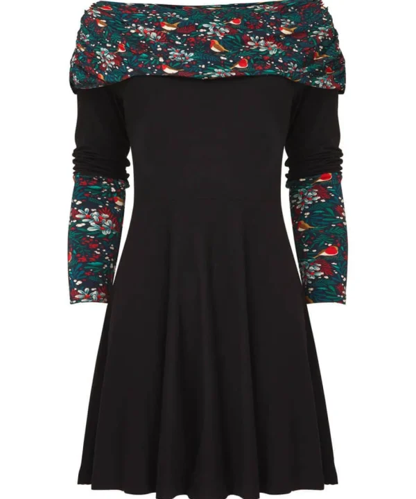 Shop Women's Collection | Tops, Tunics & Blouses | Dresses | Sale Tops, Tunics & Blouses | Top Picks | Women's | Women's | Women's Joe Browns Festive Bardot Tunic Black