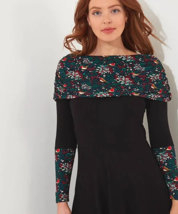 Shop Women's Collection | Tops, Tunics & Blouses | Dresses | Sale Tops, Tunics & Blouses | Top Picks | Women's | Women's | Women's Joe Browns Festive Bardot Tunic Black
