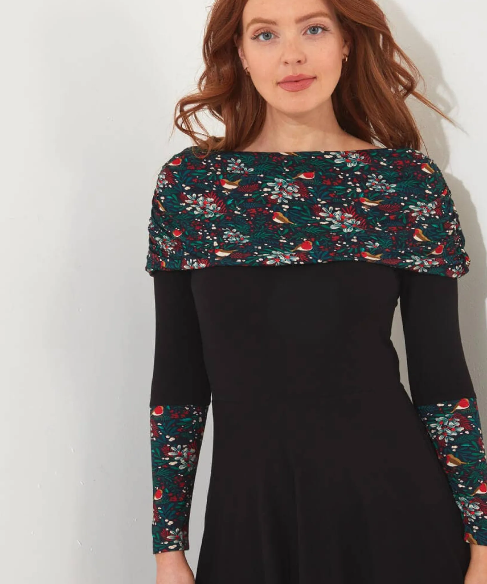 festive_bardot_tunic_4.webp Shop Women's Collection | Tops, Tunics & Blouses | Dresses | Sale Tops, Tunics & Blouses | Top Picks | Women's | Women's | Women's Joe Browns Festive Bardot Tunic Black