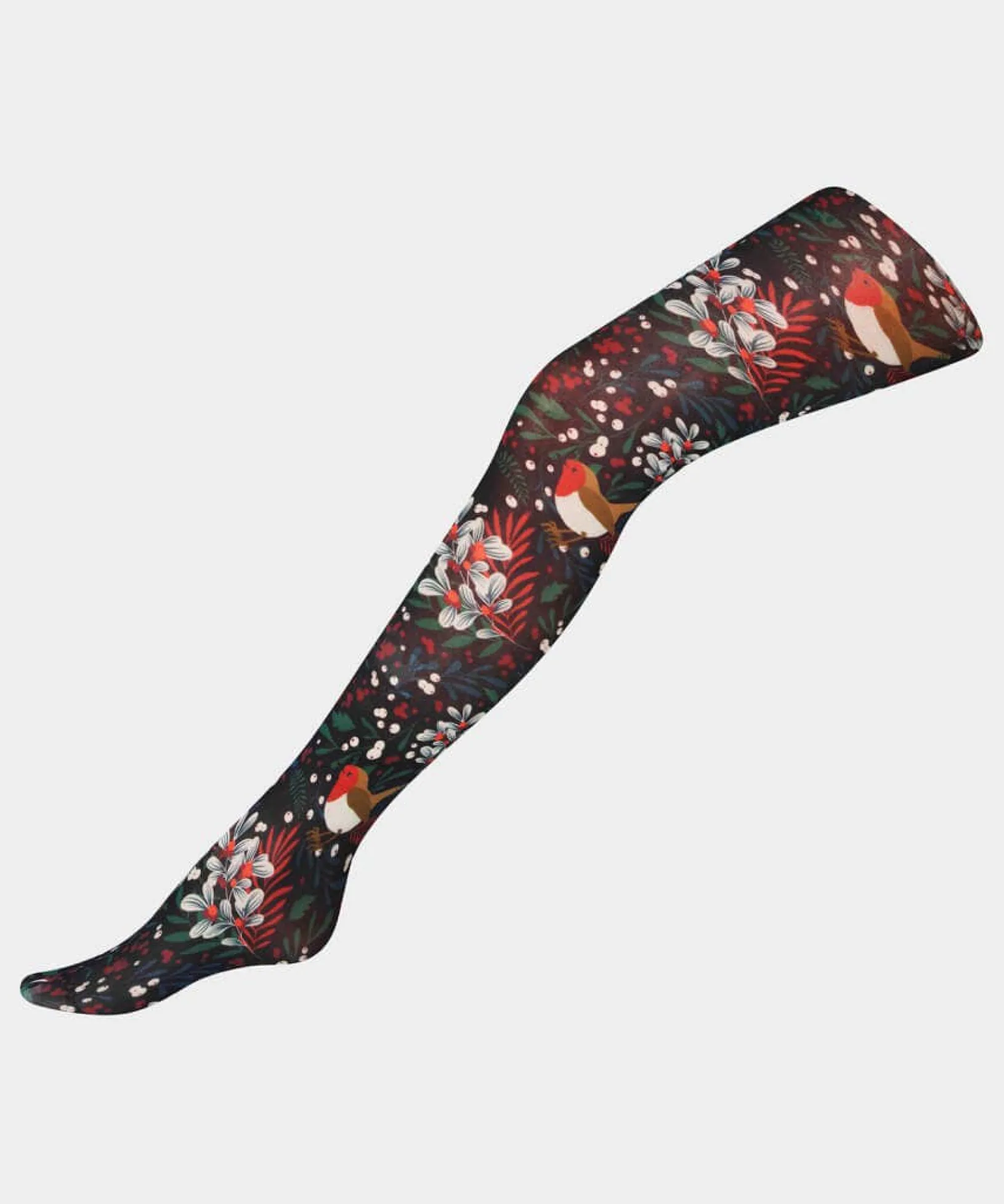 festive_robin_tights_0.webp Gifts | Accessories & Jewellery | Half Price Christmas Styles | Sale Accessories & Jewellery | Women's | Women's | Women's | Women's Joe Browns Festive Robin Tights Black Multi