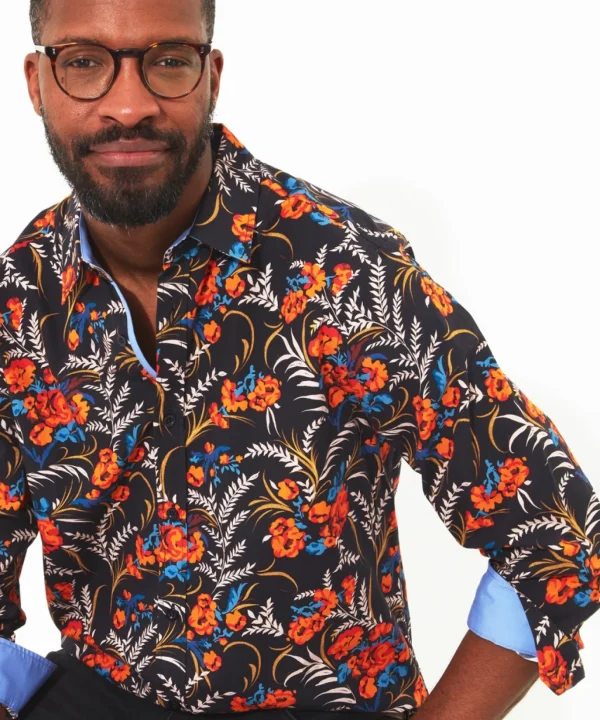 Shop Men's Collection | Funky Shirts | Shirts | Sale Shirts | Top Picks | Top Picks | Men，s | Men，s Joe Browns Fiery Fun Floral Shirt Black