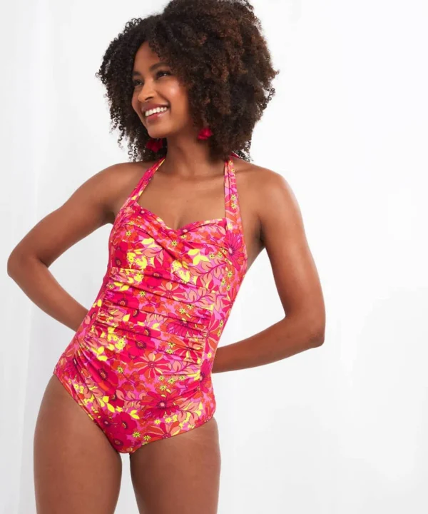 Sale Swimwear | Women's Joe Browns Floral Festival Retro Swimsuit Pink Multi