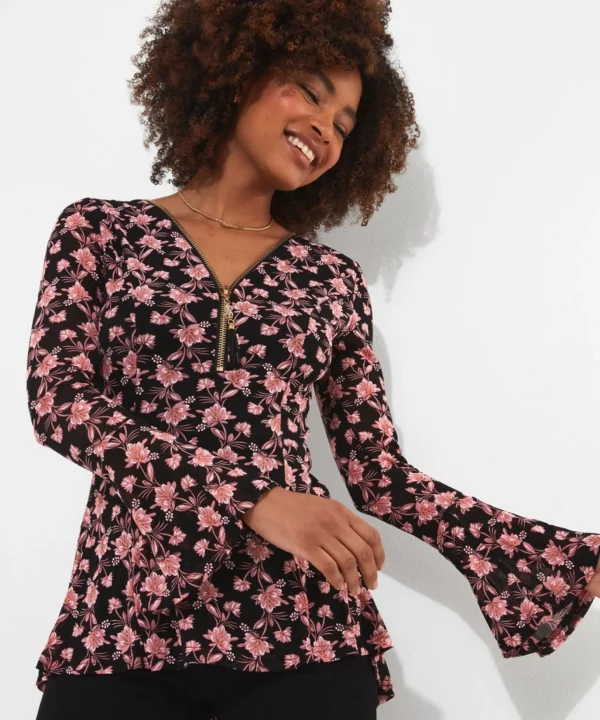 Shop Women's Collection | Tops, Tunics & Blouses | Sale Tops, Tunics & Blouses | Top Picks | Women's | Women's Joe Browns Floral Zip Top Multi