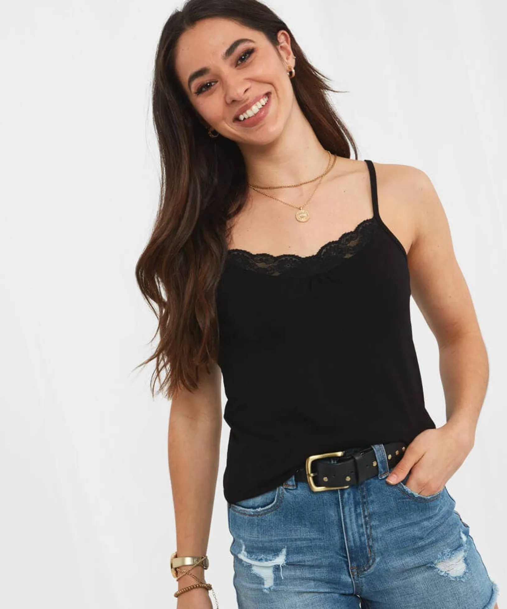 forever_joes_essential_ca_0.webp Tops, Tunics & Blouses | Women's Joe Browns Forever Joe's Essential Cami Black / White / Coral