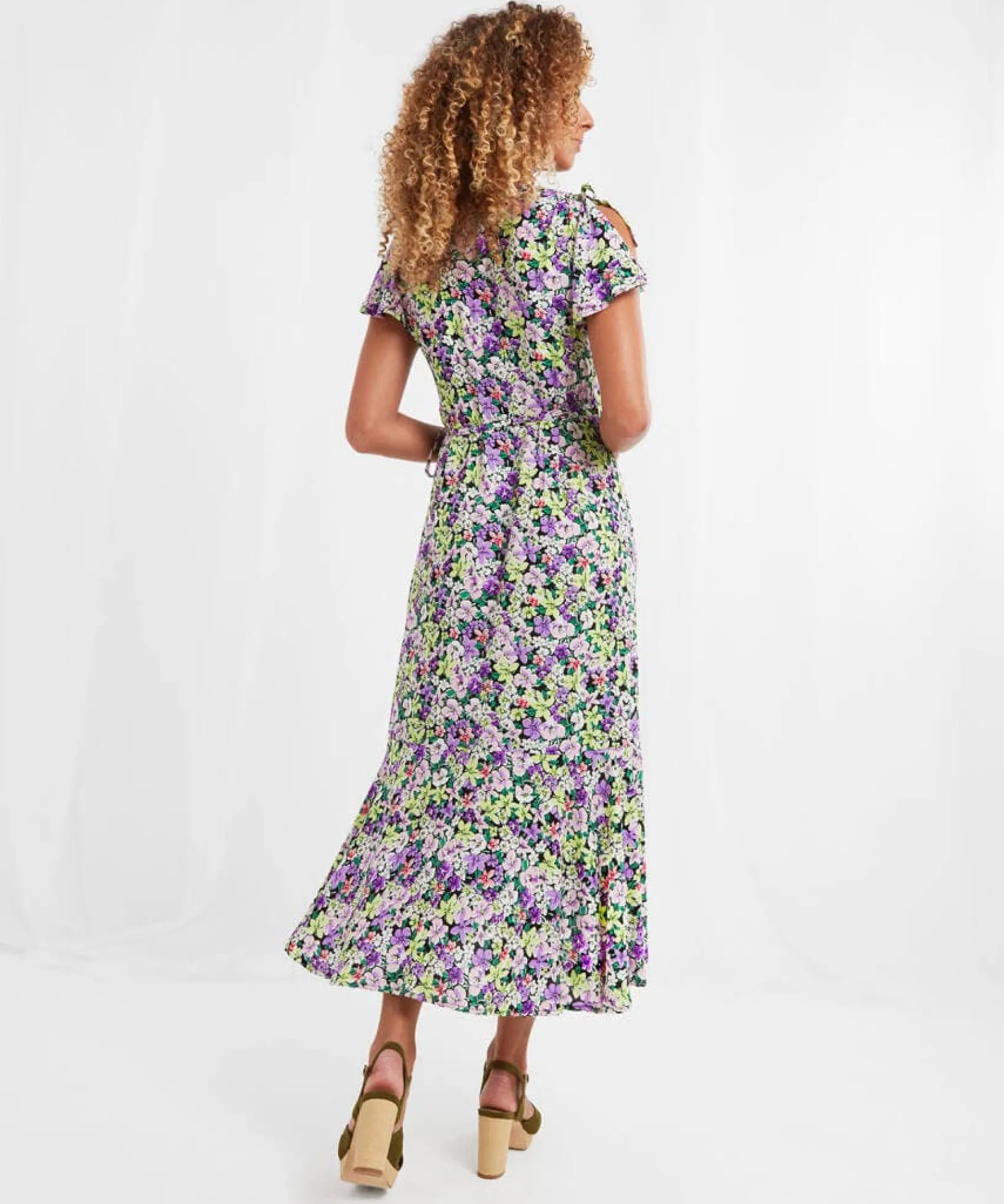 francesca_frill_dress_3.webp Sale Dresses | Women's Joe Browns Francesca Frill Dress Black / Pink
