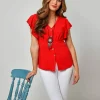 Sale Tops, Tunics & Blouses | Women's Joe Browns Frill Sleeve Blouse Red