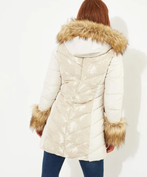 Shop Women's Collection | Coats & Jackets | Top Picks | Women's Joe Browns Fur Trim Puffa Coat Cream