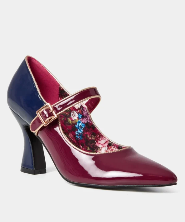Party Footwear | Boots & Shoes | Sale Boots & Shoes | Top Picks | Women's | Women's Joe Browns Game Changer Patent Shoes Claret/Navy