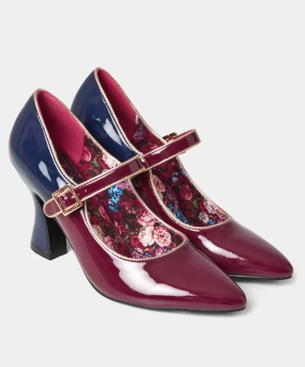 Party Footwear | Boots & Shoes | Sale Boots & Shoes | Top Picks | Women's | Women's Joe Browns Game Changer Patent Shoes Claret/Navy