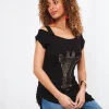 Sale Tops, Tunics & Blouses | Women's Joe Browns Geo Giraffe Graphic Top Black