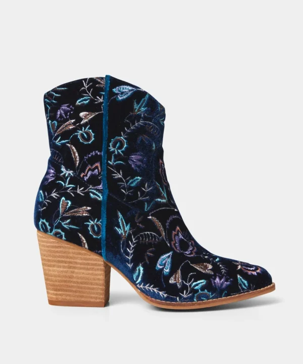 Knee High Boots | Ankle Boots | Boots & Shoes | Sale Boots & Shoes | Top Picks | Top Picks | Women's | Women's Joe Browns Gigi Embroidered Velvet Boots Navy Multi